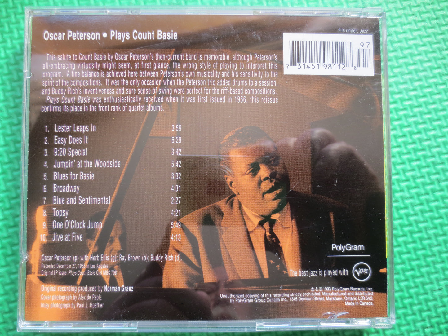 OSCAR PETERSON, Count BASIE, Jazz Music Cd, Jazz Compact Disc, Jazz Album, Cd Jazz, Classic Jazz Cd, Oscar Peterson Cd, 1993 Compact Discs