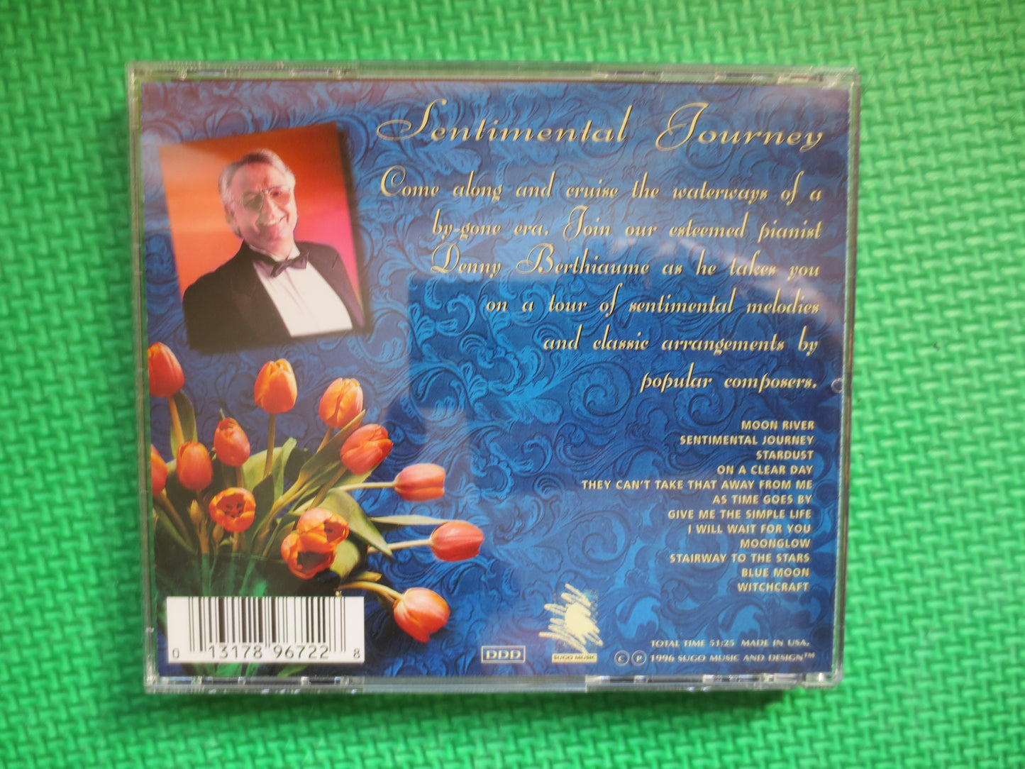 DENNY BERTHIAUME, SENTIMENTAL Journey, Denny Berthiaume Cd, Jazz Music Cd, Jazz Cd, Instrumental Cd, Cd, 1996 Compact Disc