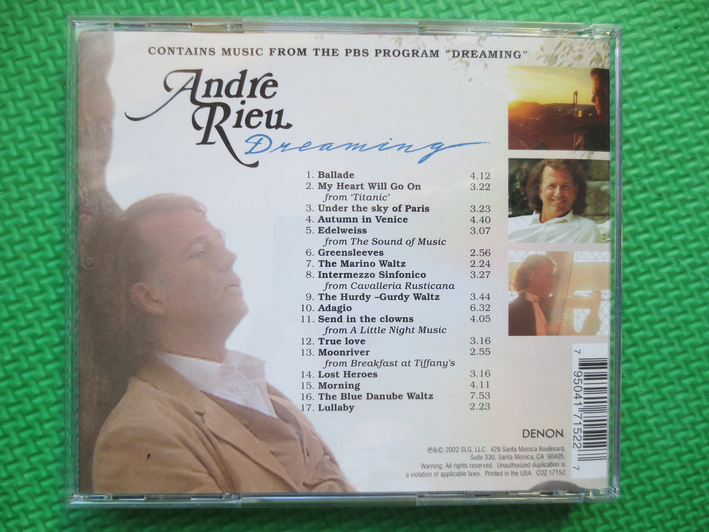 ANDRE RIEU, DREAMING, Andre Rieu Cd, Andre Rieu Album, Andre Rieu Songs, Andre Rieu Music, Jazz Music Cd, Cd, 2002 Compact Disc