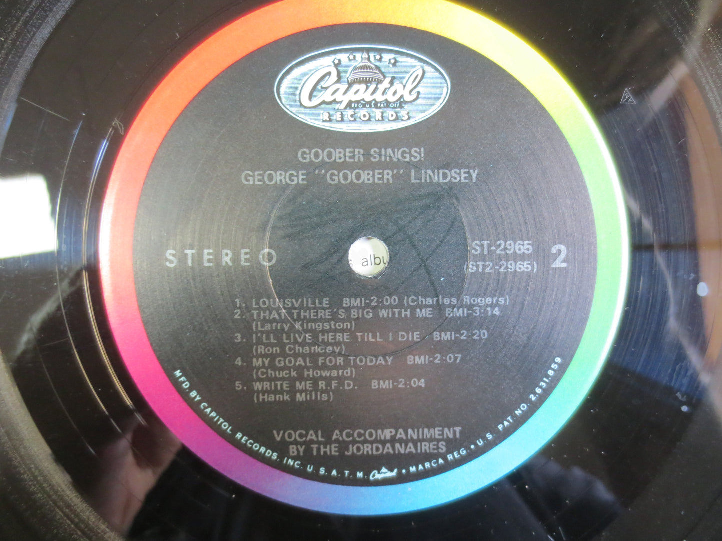 GOOBER SINGS!, Andy GRIFFTH Show, Goober Records, Goober Album, Goober Lp, Novelty Record, Country Record, Goober Pyle Album, 1968 Records