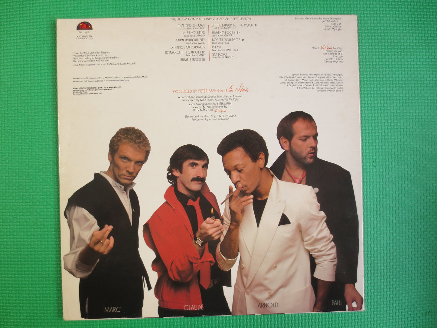 The NYLONS, One Size FITS All, The NYLONS Record, The Nylons Album, The Nylons Lp, Pop Albums, Barbershop Quartet, Vinyl Album, 1982 Records