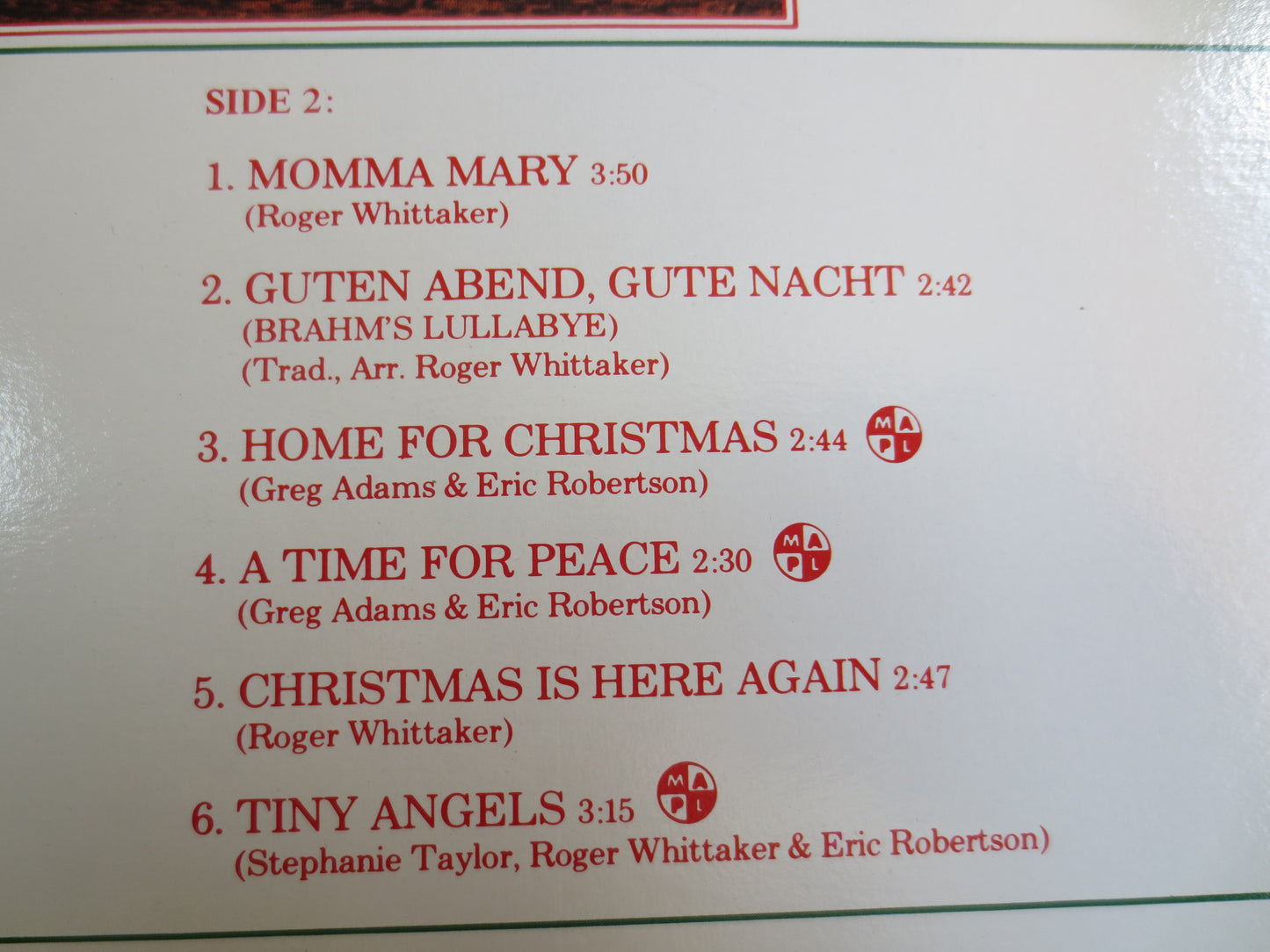 ROGER WHITTAKER, CHRISTMAS, Roger Whittaker Lp, Country Records, Christmas Vinyl, Christmas Records, Christmas Lp, Records, 1976 Records