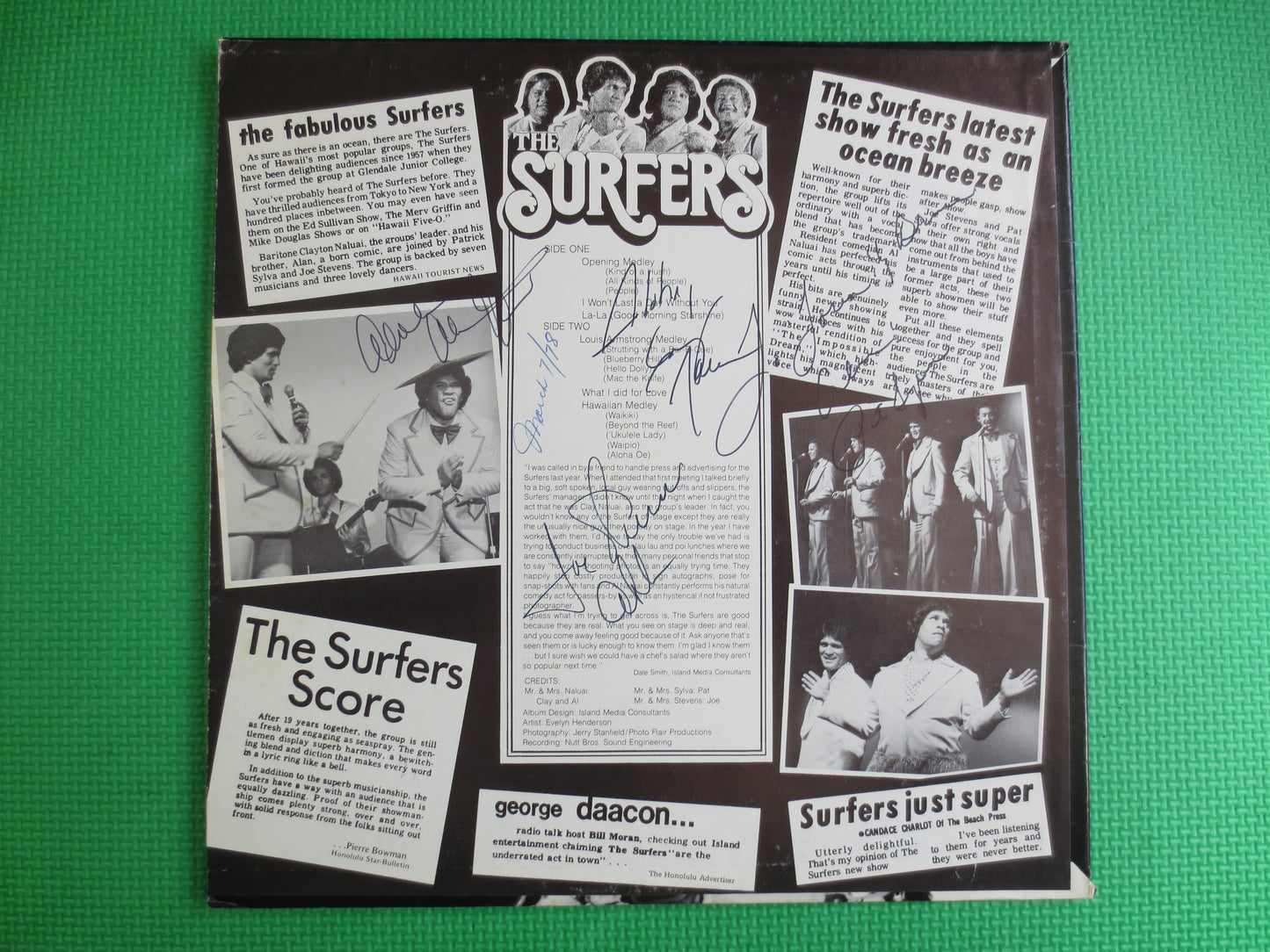 The SURFERS, LIVE, AUTOGRAPGHED, The Surfers Record, The Surfers Album, The Surfers Lp, Pop Music Record, 60s Music Record, 1978 Records