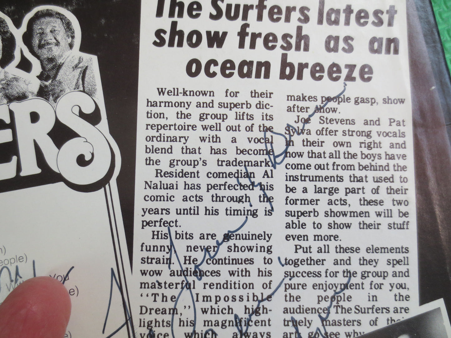 The SURFERS, LIVE, AUTOGRAPGHED, The Surfers Record, The Surfers Album, The Surfers Lp, Pop Music Record, 60s Music Record, 1978 Records