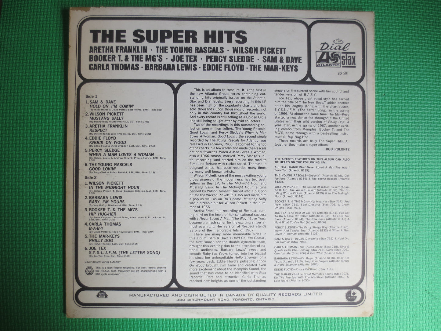 The SUPER Hits, Percy Sledge, Aretha Franklin Lp, Wilson Pickett Record, Barbara Lewis Album, Joe Tex Lp, Eddie Floyd Album, 1967 Records