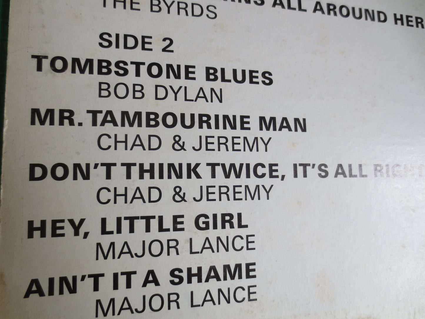 Not STRICTLY for the BYRDS, Bob Dylan Album, Paul Revere Album, Major Lance, Simon and Garfunkel, The Byrds Record, Rock Album, 1965 Records