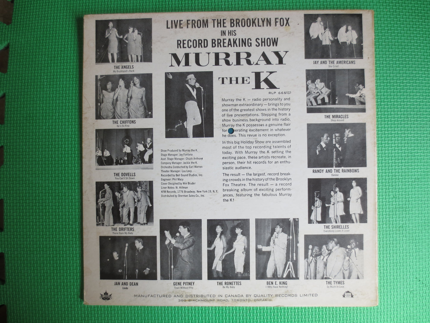 MURRAY the K, LIVE from the BROOKLYN Fox, Murray the K Record, Murray the K Album, Murray the K Lp, The Angels Record, Rock Lp, 1963 Records