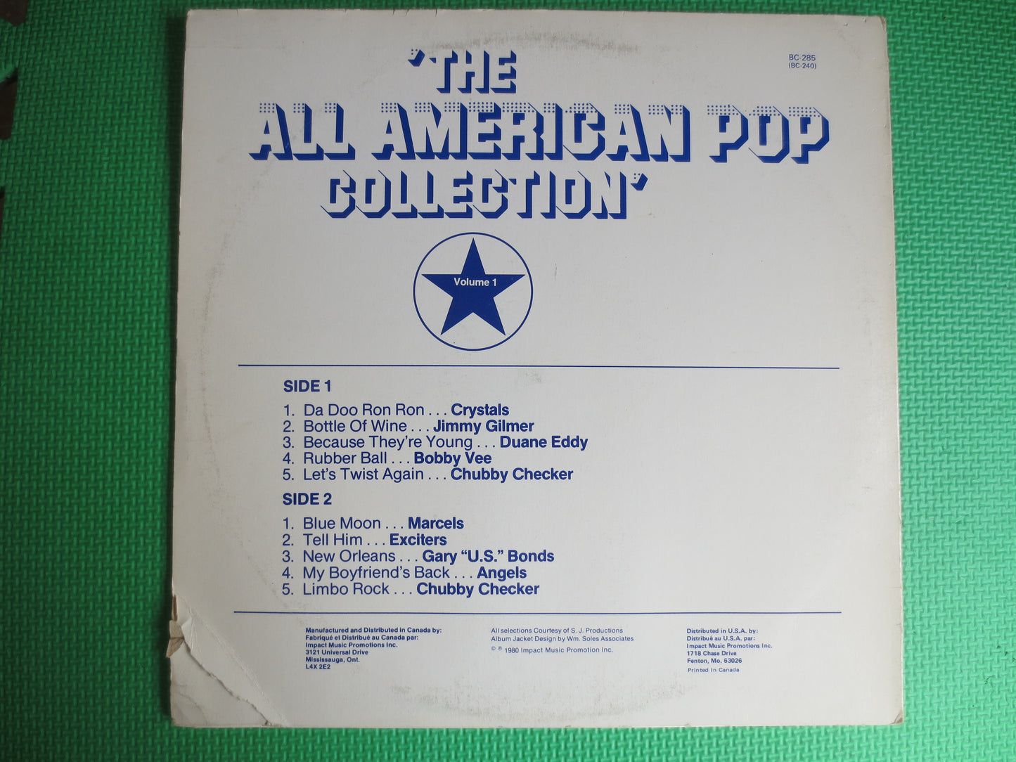 All AMERICAN POP, ORIGINAL Hits, Impact Records, Marcels Record, Crystals Record, Angels Lp, Jimmy Gilmer Lp, Duane Eddy Lp, 1980 Records