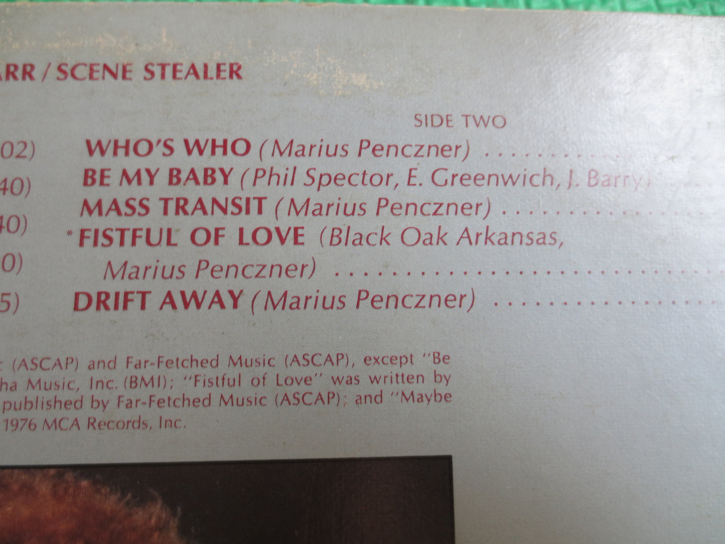 RUBY STARR, Scene STEALER, Ruby Starr Record, Ruby Starr Album, Ruby Starr Lp, Rock Record, Southern Rock Record, Rock Lp, 1976 Records