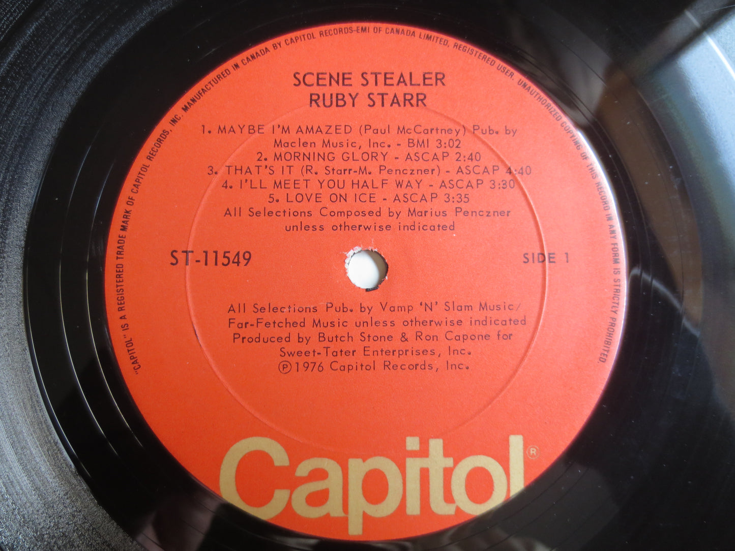 RUBY STARR, Scene STEALER, Ruby Starr Record, Ruby Starr Album, Ruby Starr Lp, Rock Record, Southern Rock Record, Rock Lp, 1976 Records