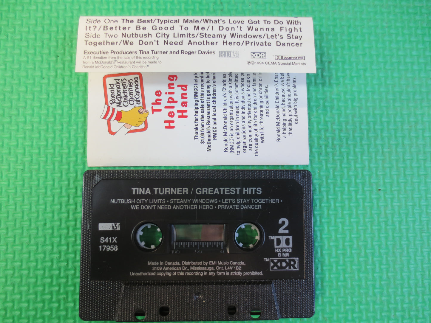 TINA TURNER, GREATEST Hits, Tina Turner Tape, Tina Turner Album, Tina Turner Cassette, Rock Lp, Tape Cassette, 1994 Cassette