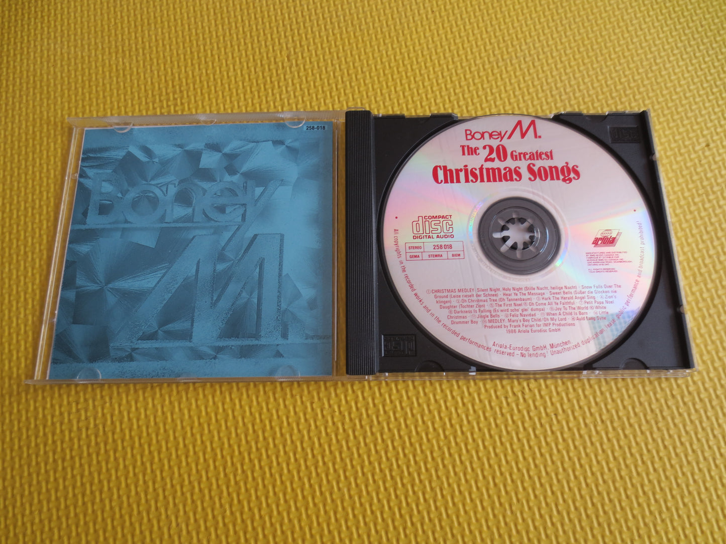 BONEY M, 20 GREATEST CHRISTMAS Songs, Christmas Cd, Christmas Music Cd, Christmas Songs Cd, Christmas Carols Cd, Cd's, 1986 Compact Discs