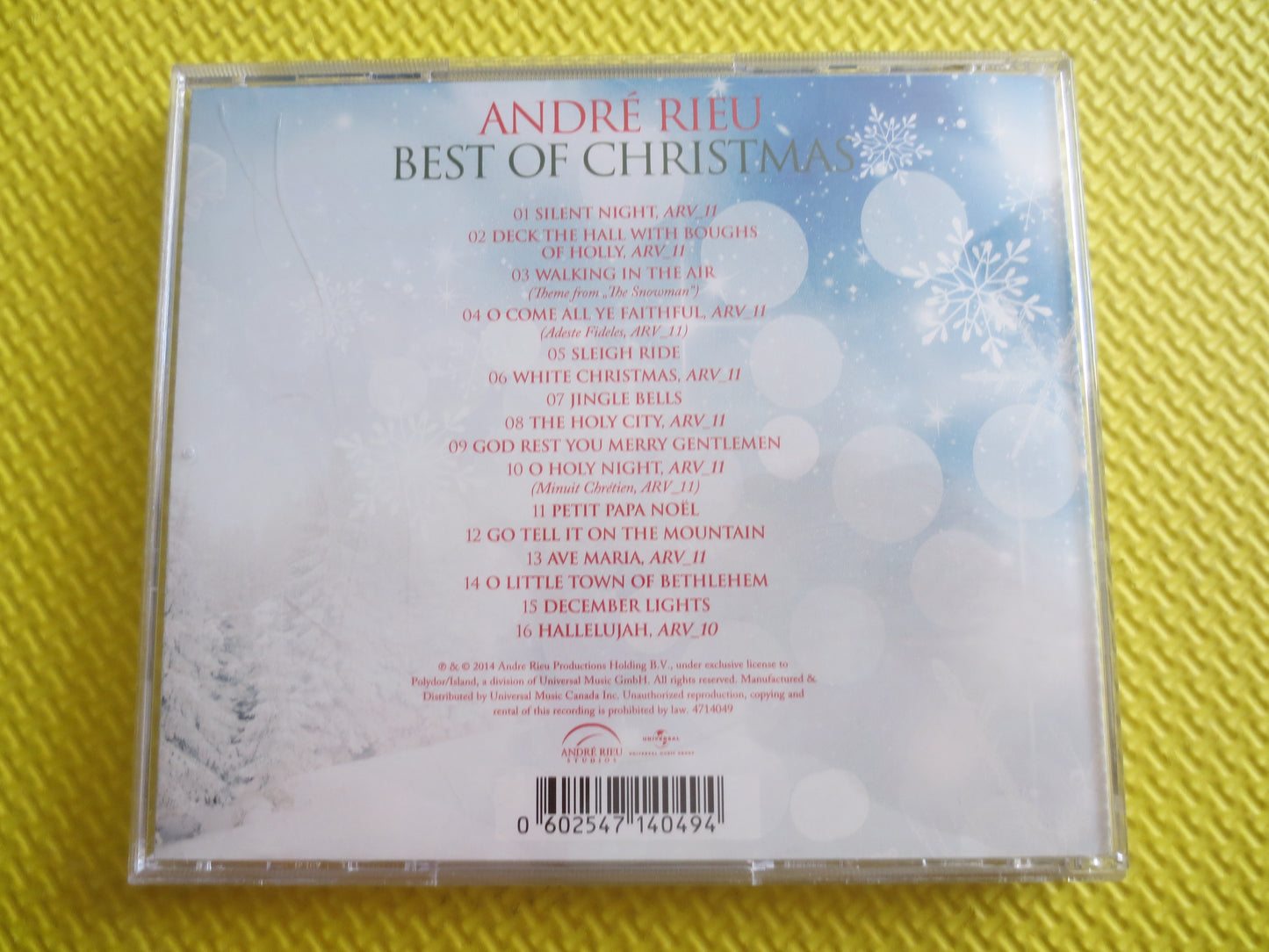 ANDRE RIEU, CHRISTMAS Cd, Christmas Music Cd, Christmas Songs Cd, Christmas Carols Cd, Best of Christmas, Vintage Cd, Hymn Cd, Compact Discs