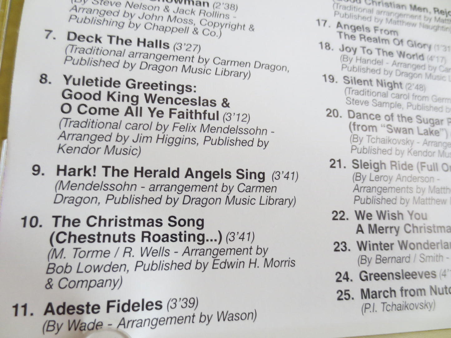 25 CHRISTMAS FAVORITES, CHRISTMAS Cd, Christmas Music Cd, Christmas Songs Cd, Christmas Carols Cd, Christmas, Vintage Cd, 2000 Compact Discs