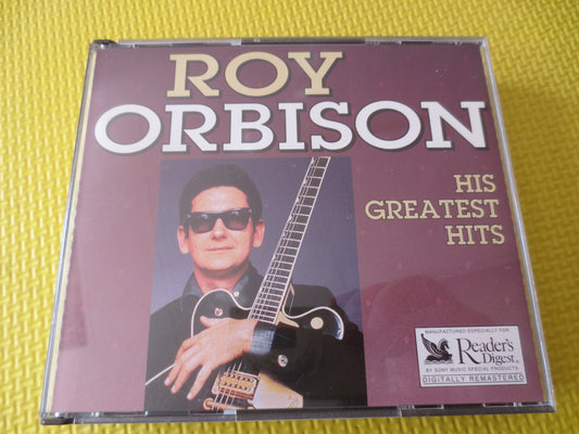 ROY ORBISON, His GREATEST Hits, Double Cd, Roy Orbison Cd, Pop Music Cd, Roy Orbison Songs, Pop Music Cd, Vintage Cd's, 1986 Compact Disc