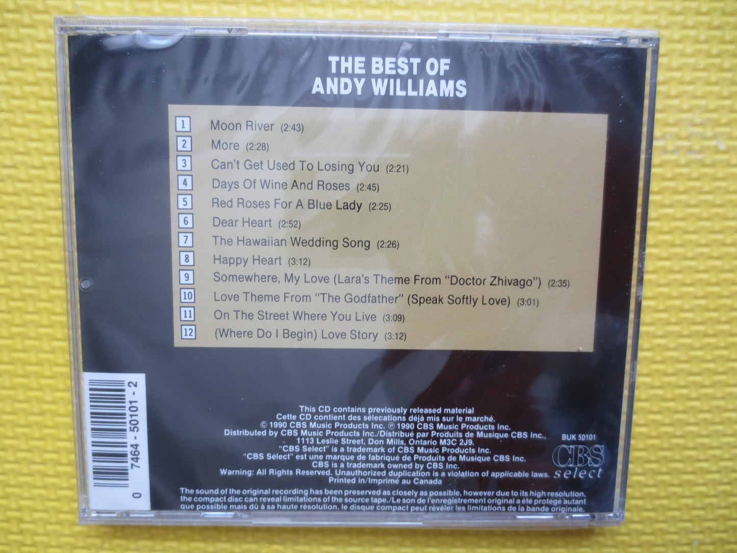 ANDY WILLIAMS, Factory SEALED, Best of Album, Andy Williams Cd, Andy Williams Music, Andy Williams Album, Andy Williams Lp, Vintage Cd, 1990 Compact Disc