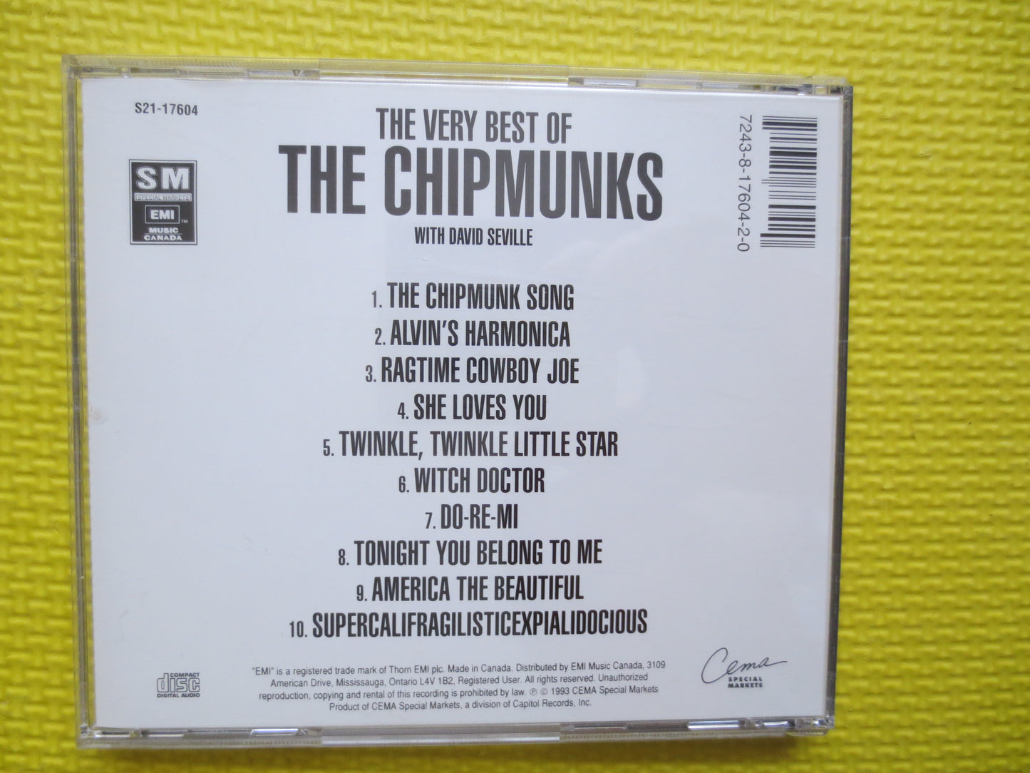 The CHIPMUNKS, BEST of The CHIPMUNKS, The Chipmunks Cd, Childrens Cd, Kid's Compact Disc, Chipmunks Songs Cd, Cd's Kids, Cds