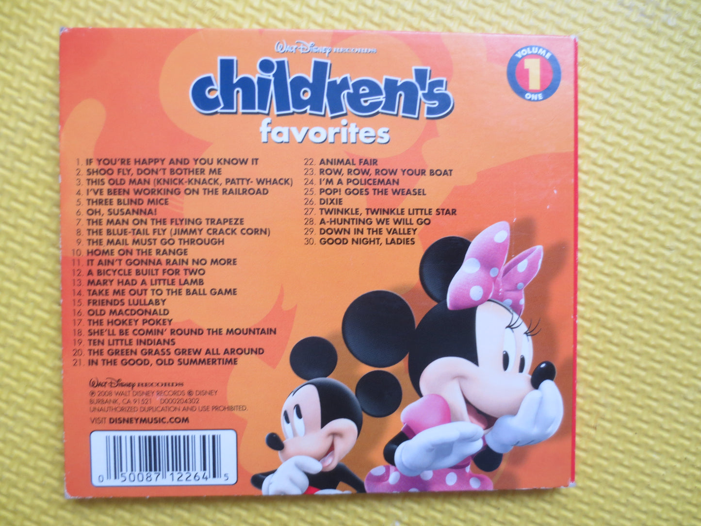 Walt DISNEY, CHILDRENS Favorites, DISNEY Cd, Volume 1, Kids Cd, Childrens Cd, Walt Disney Cd,  Walt Disney Album, Disney Songs, Vintage Cd