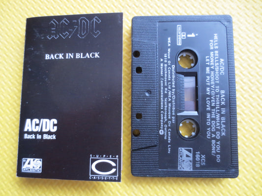 Ac-Dc Tape, BACK in BLACK, Ac-Dc Album, Ac-Dc Music, Ac-Dc Song, Tape Cassette, Rock Tape, Heavy Metal Cassette, 1980 Cassette