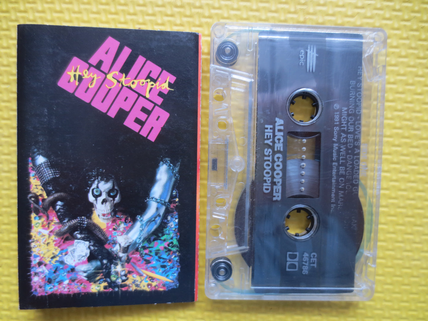 ALICE COOPER Tape, Hey STOOPID, Alice Cooper Album, Alice Cooper Music, Tape Cassette, Rock Cassette, Rock Lp, 1991 Cassette