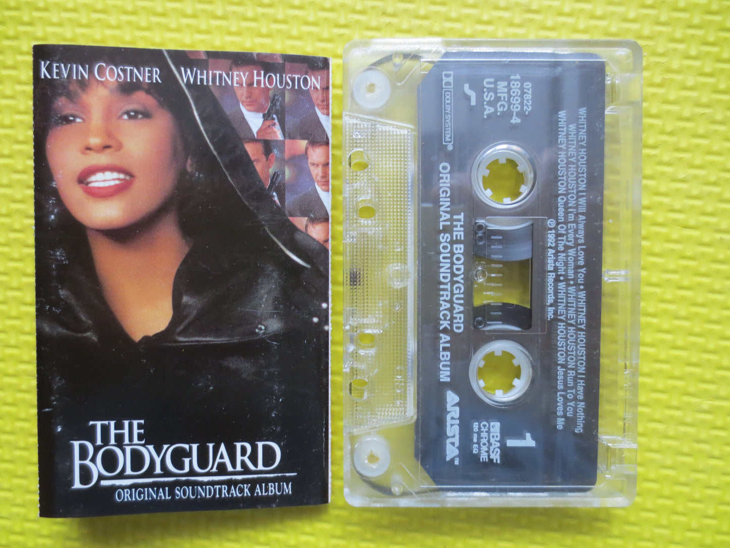 WHITNEY HOUSTON, The BODYGUARD, Whitney Houston Tape, Pop Music Tape, Movie Soundtrack, Cassette, Tapes, Music Cassette, Tape, 1992 Cassette