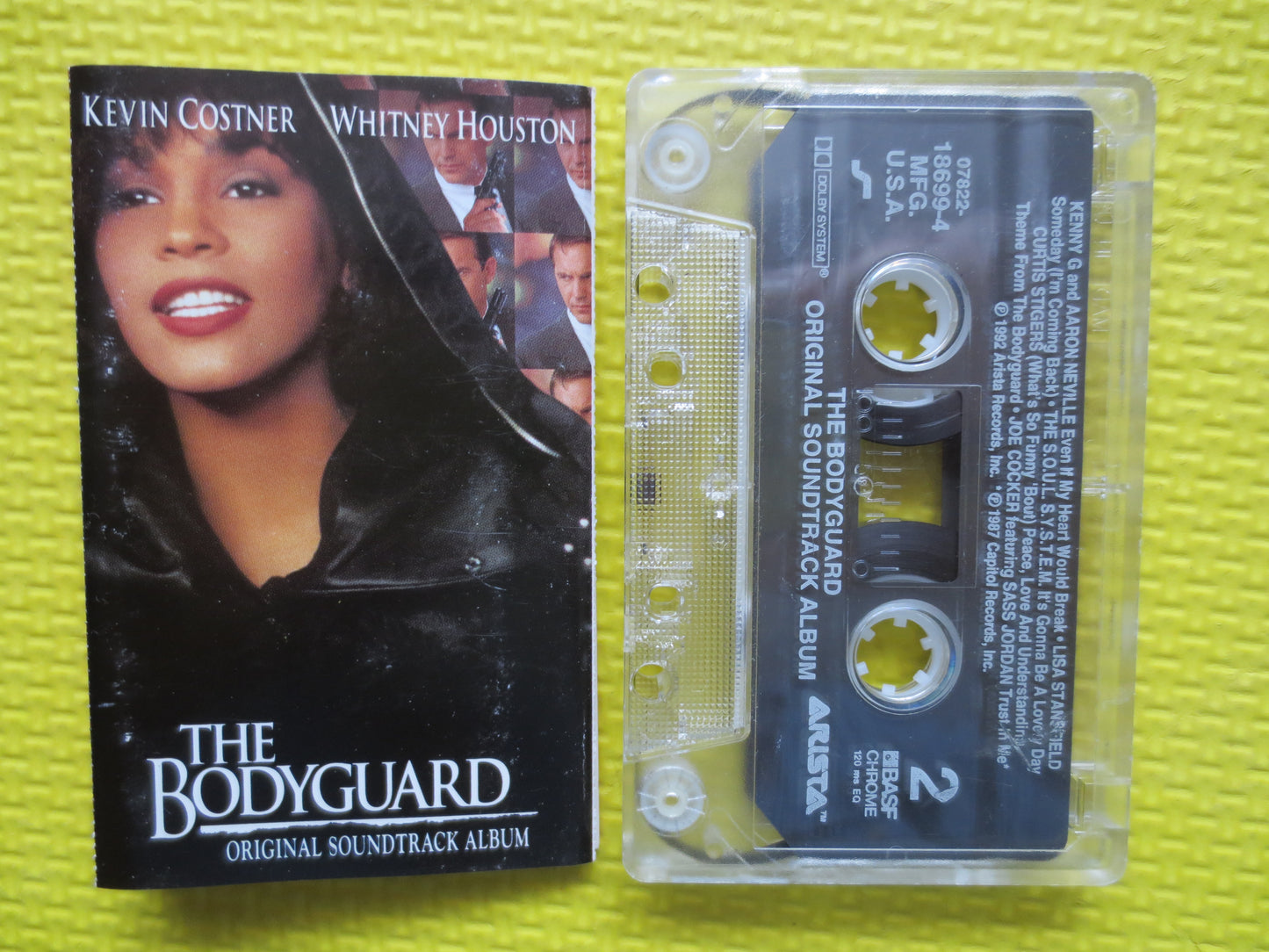 WHITNEY HOUSTON, The BODYGUARD, Whitney Houston Tape, Pop Music Tape, Movie Soundtrack, Cassette, Tapes, Music Cassette, Tape, 1992 Cassette