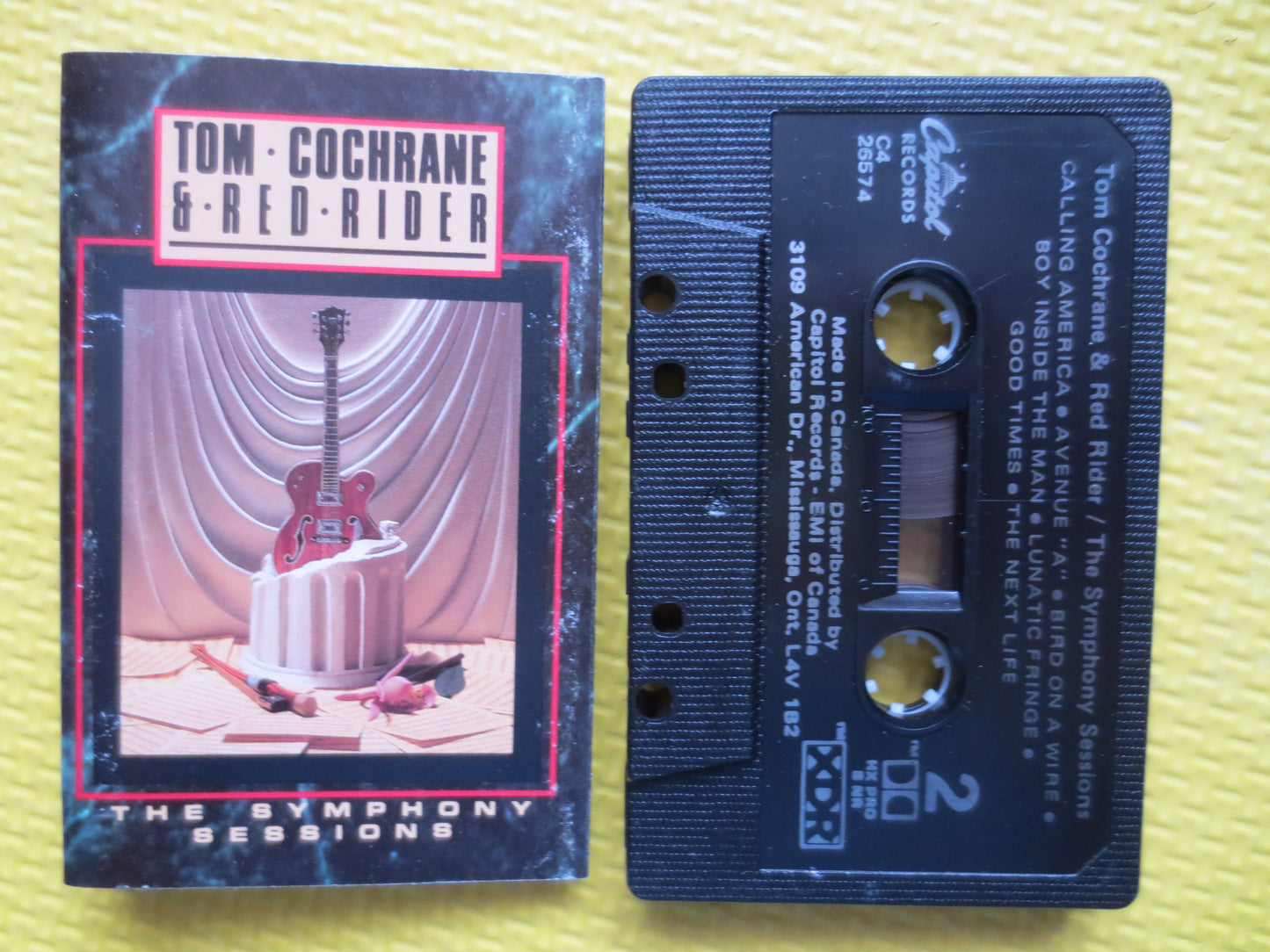 TOM COCHRANE, Red RIDER, The Symphony Sessions, Tom Cochrane Tape, Tom Cochrane Album, Rock Music Tapes, Music Cassette, Tape, 1989 Cassette