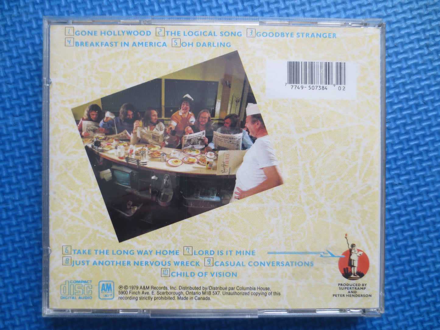 SUPERTRAMP, BREAFAST in AMERICA, Rock Music Cd, Supertramp Lp, Supertramp Cd, Rock Music, Vintage Compact Disc, Rock Compact Disc