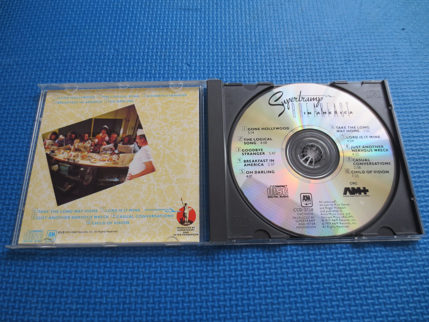 SUPERTRAMP, BREAFAST in AMERICA, Rock Music Cd, Supertramp Lp, Supertramp Cd, Rock Music, Vintage Compact Disc, Rock Compact Disc