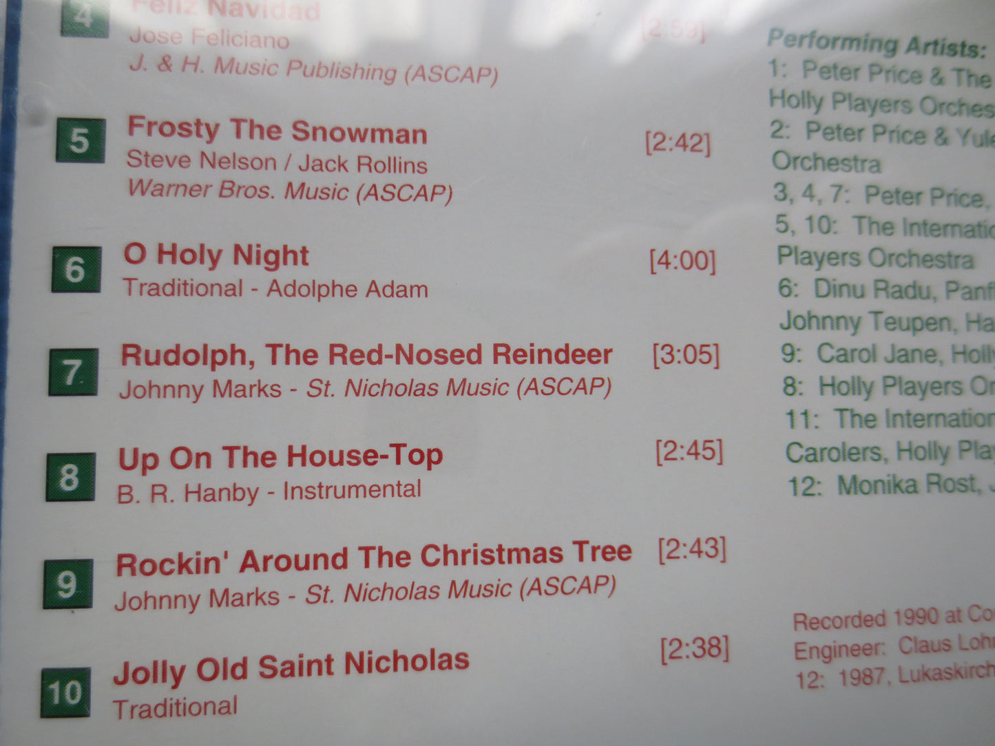 RUDOLPH, CHRISTMAS Cd, Red-Nosed REINDEER, Kids Christmas Cd, Christmas, Christmas Music, Christmas Song, 1992 Compact Discs