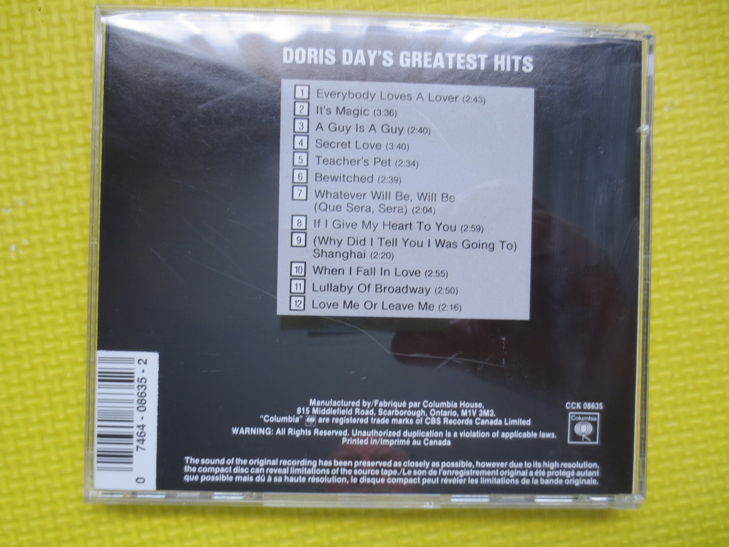 DORIS DAY, GREATEST Hits, Doris Day Cds, Jazz Music Cd, Doris Day Albums, Music Cd, Doris Day Songs, Pop Cds, 1985 Compact Disc