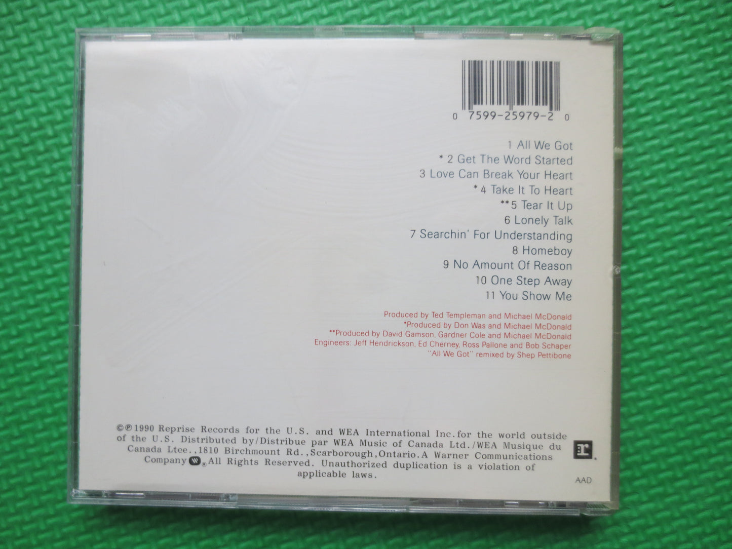 MICHAEL McDONALD, Take It To HEART, Michael McDonald Cd, Michael McDonald Lp, Music Cd, Classic Rock Cd, Cds, 1990 Compact Disc