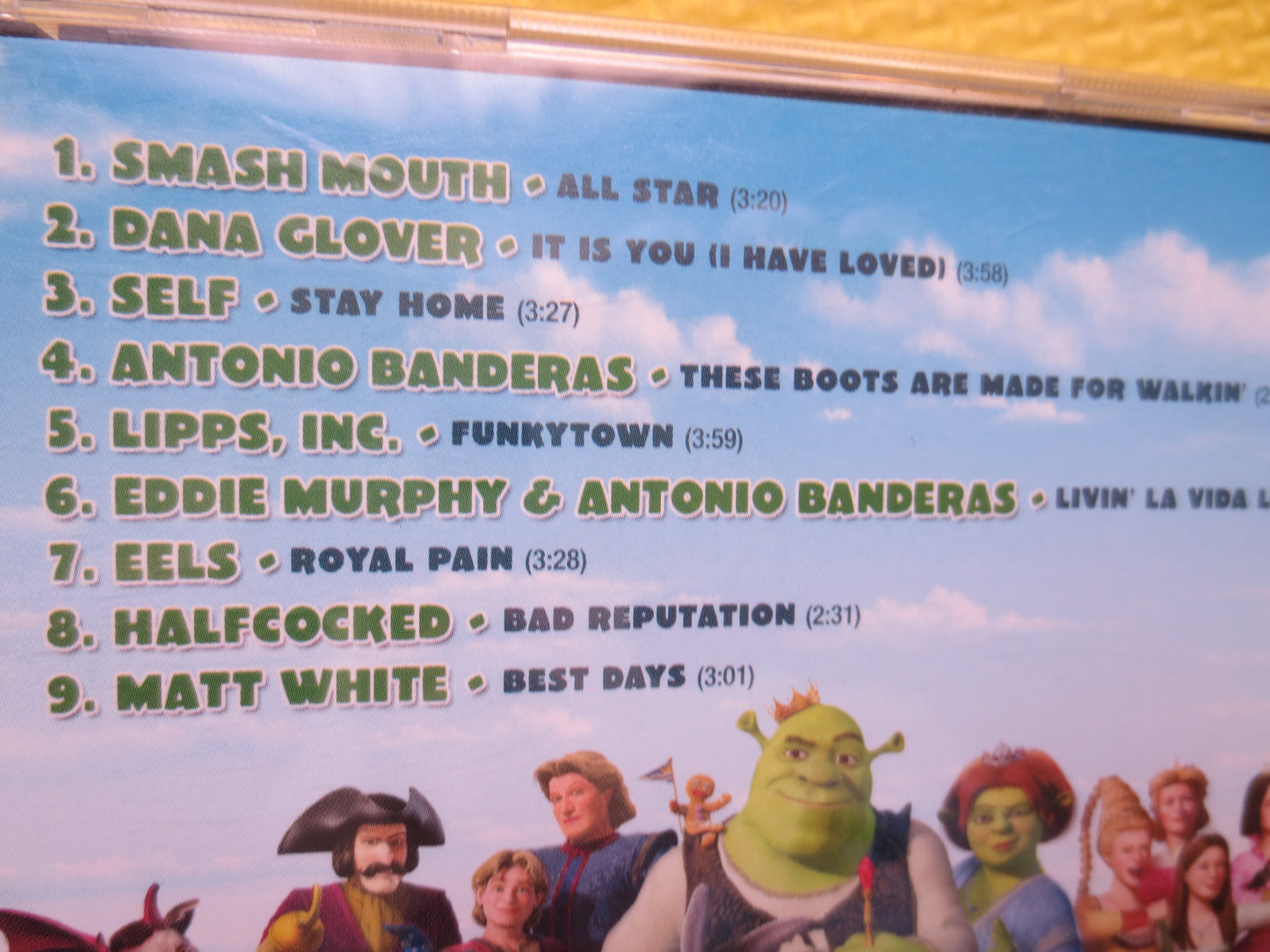 SHREK, Movie SOUNDTRACK, SHREK Music Cd, Shrek Cd, Shrek Lp, Smash Mouth Cd, Rock Cd, Lipps Inc, Eels Cd, Rock Compact Disc