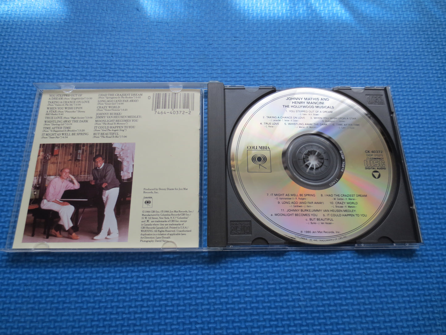 Johnny MATHIS, Henry MANCINI, HOLLYWOOD Musical Cd, Music Cd, Johnny Mathis Album, Henry Mancini Cd, Jazz Cd, 1986 Compact Disc