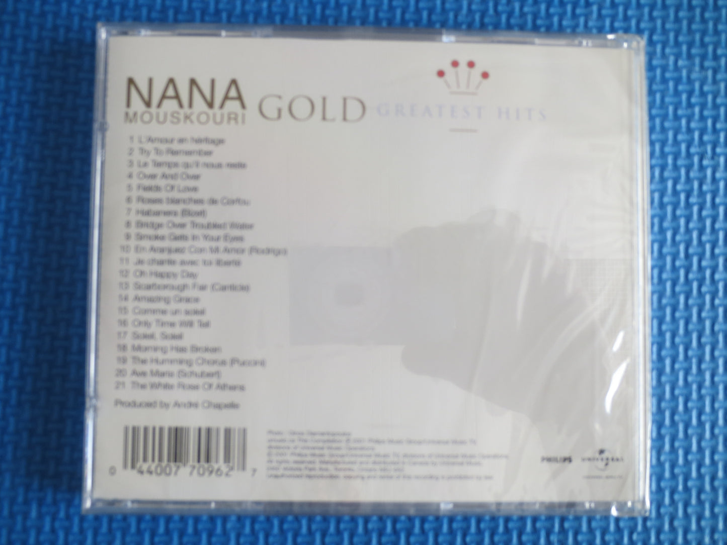 NANA MOUSKOURI, Still SEALED, Greatest Hits Cd, Gold Cd, Nana Mouskouri Album, Pop Music Cd, Nana Mouskouri Cd, Guitar Cd, 2001 Compact Disc