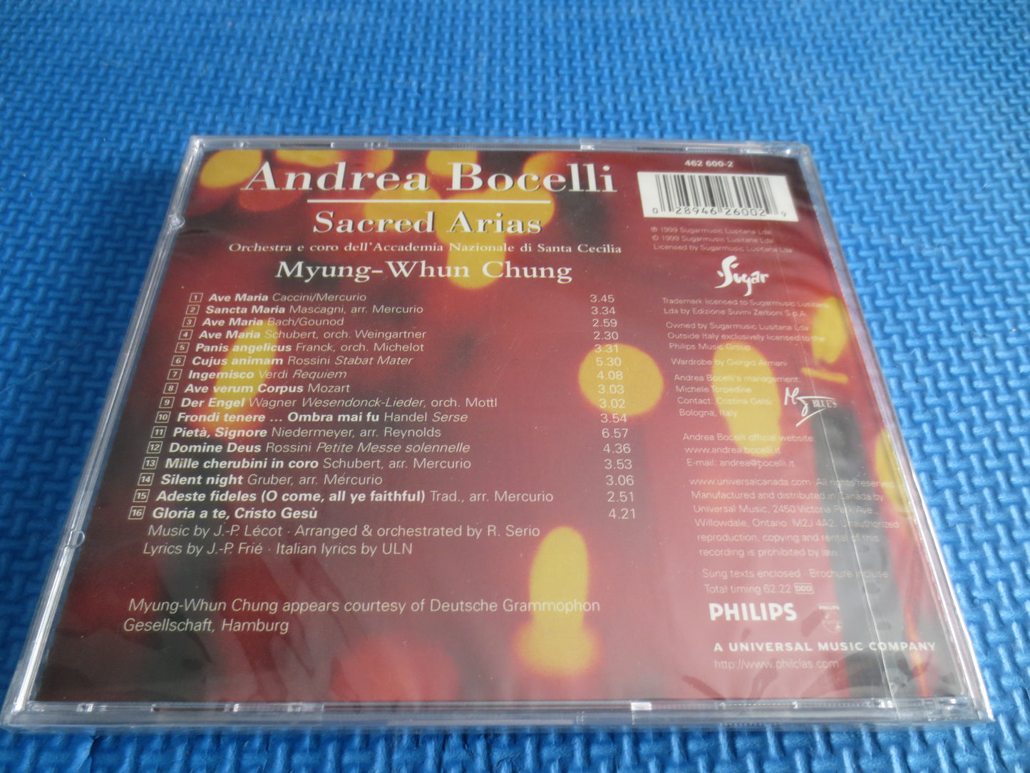 ANDREA BOCELLI, Still SEALED, Sacred Arias, Andrea Bocelli Cd, Andrea Bocelli Album, Classical Music Cd, Opera Music Cd, 1999 Compact Disc