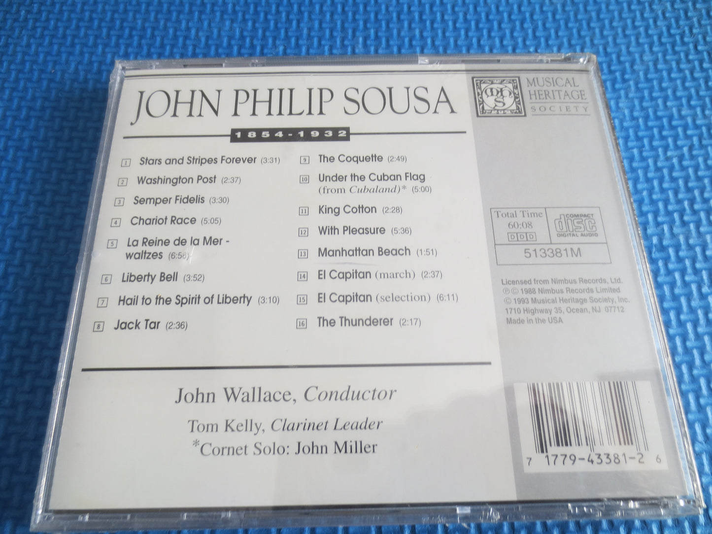 John Philip SOUSA, GREAT MARCHES, Ragtime Cd, John Philip Sousa Cd, Ragtime Lp, Marching Band Cd, Band Music Cd, Band Cd, 1993 Compact Disc