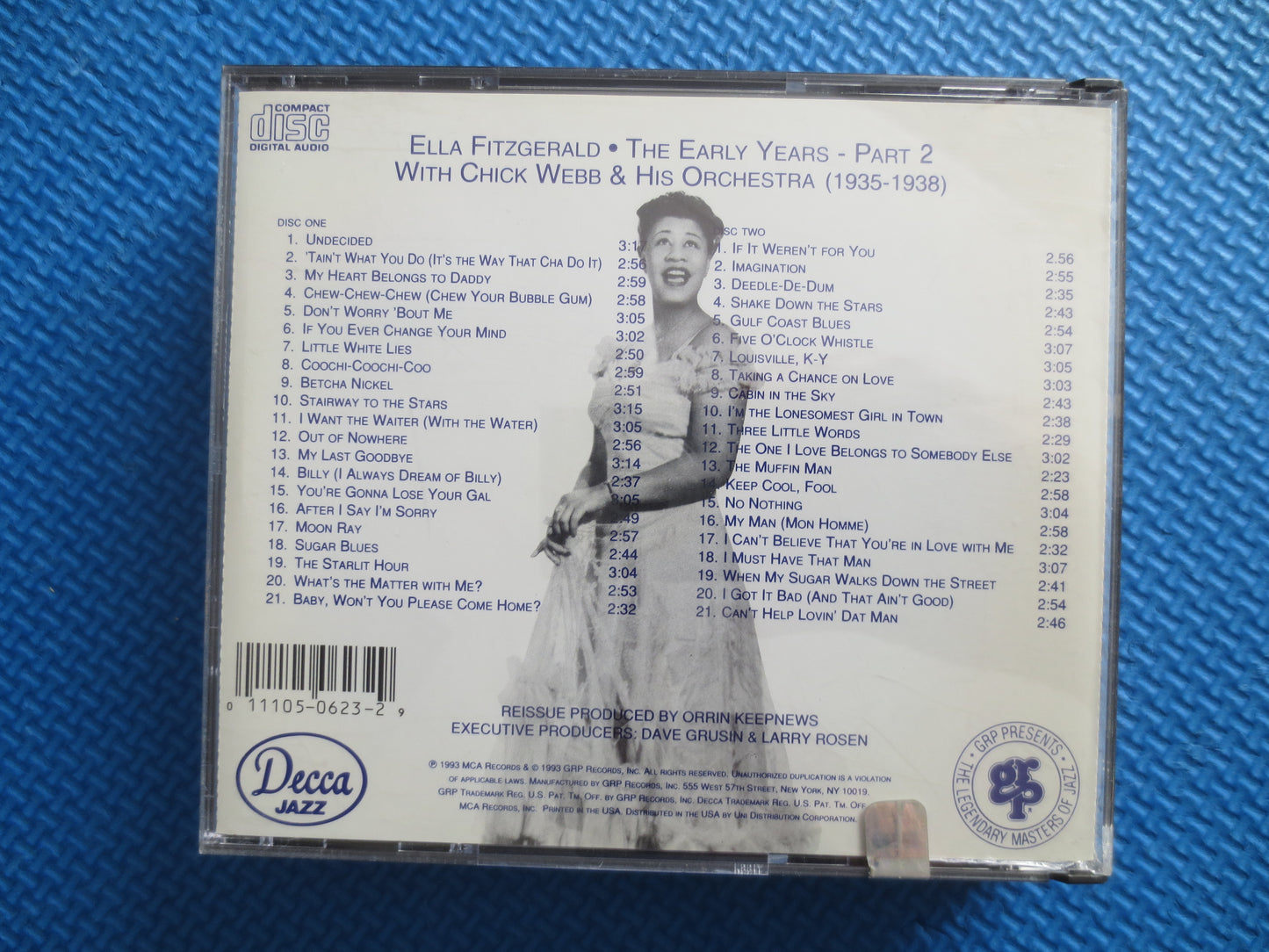 ELLA FITZGERALD, The Early Years, DOUBLE Cd, Jazz Cd, Ella Fitzgerald Cd, Ella Fitzgerald Album, Jazz Music Cd, Jazz Cd, 1993 Compact Disc