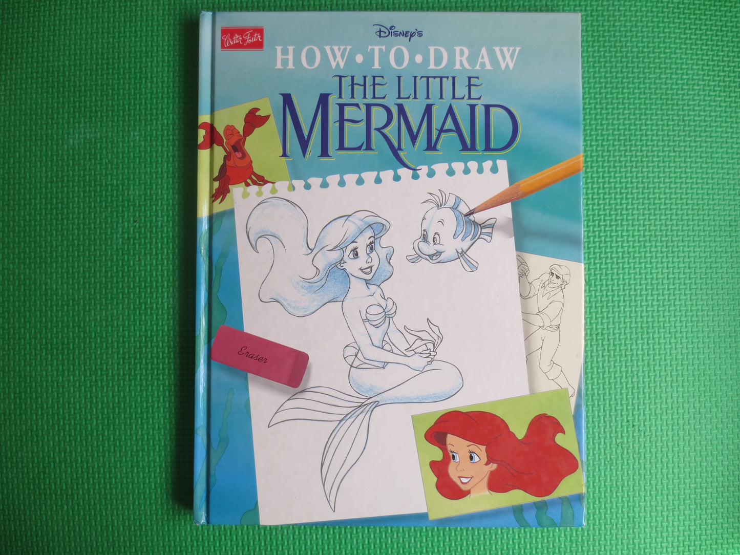 Vintage Book, Draw The LITTLE MERMAID, Little Mermaid Book, Drawing Little Mermaid, Disney Book, Walt Disney Book, How to Draw Book, Book