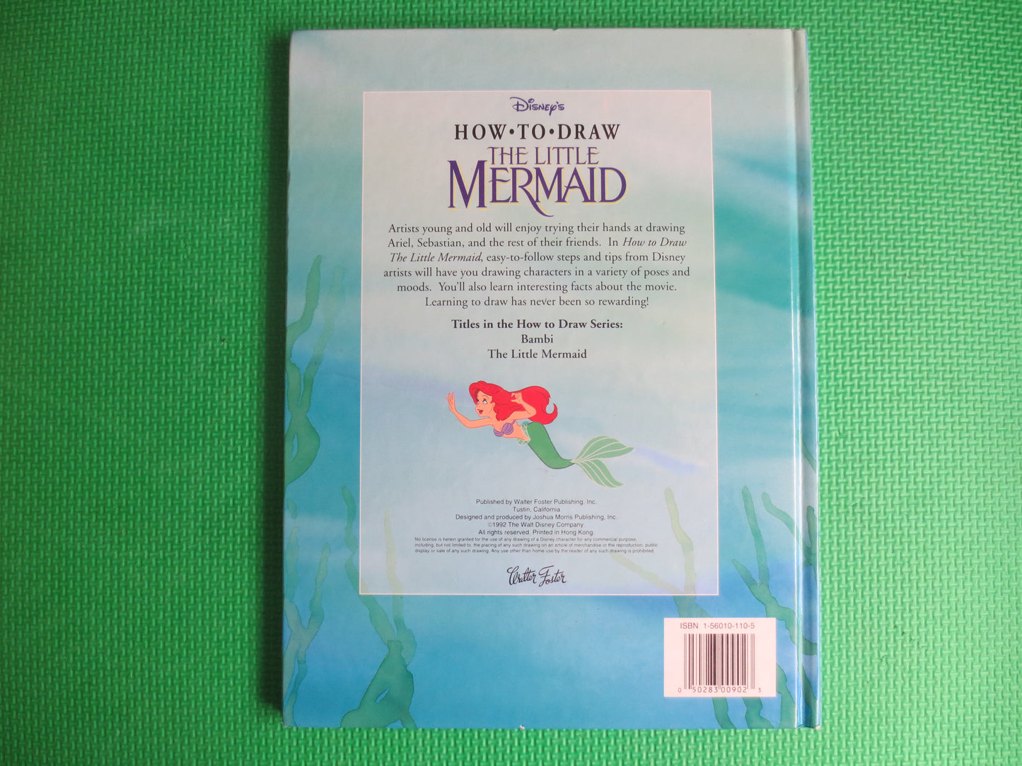 Vintage Book, Draw The LITTLE MERMAID, Little Mermaid Book, Drawing Little Mermaid, Disney Book, Walt Disney Book, How to Draw Book, Book