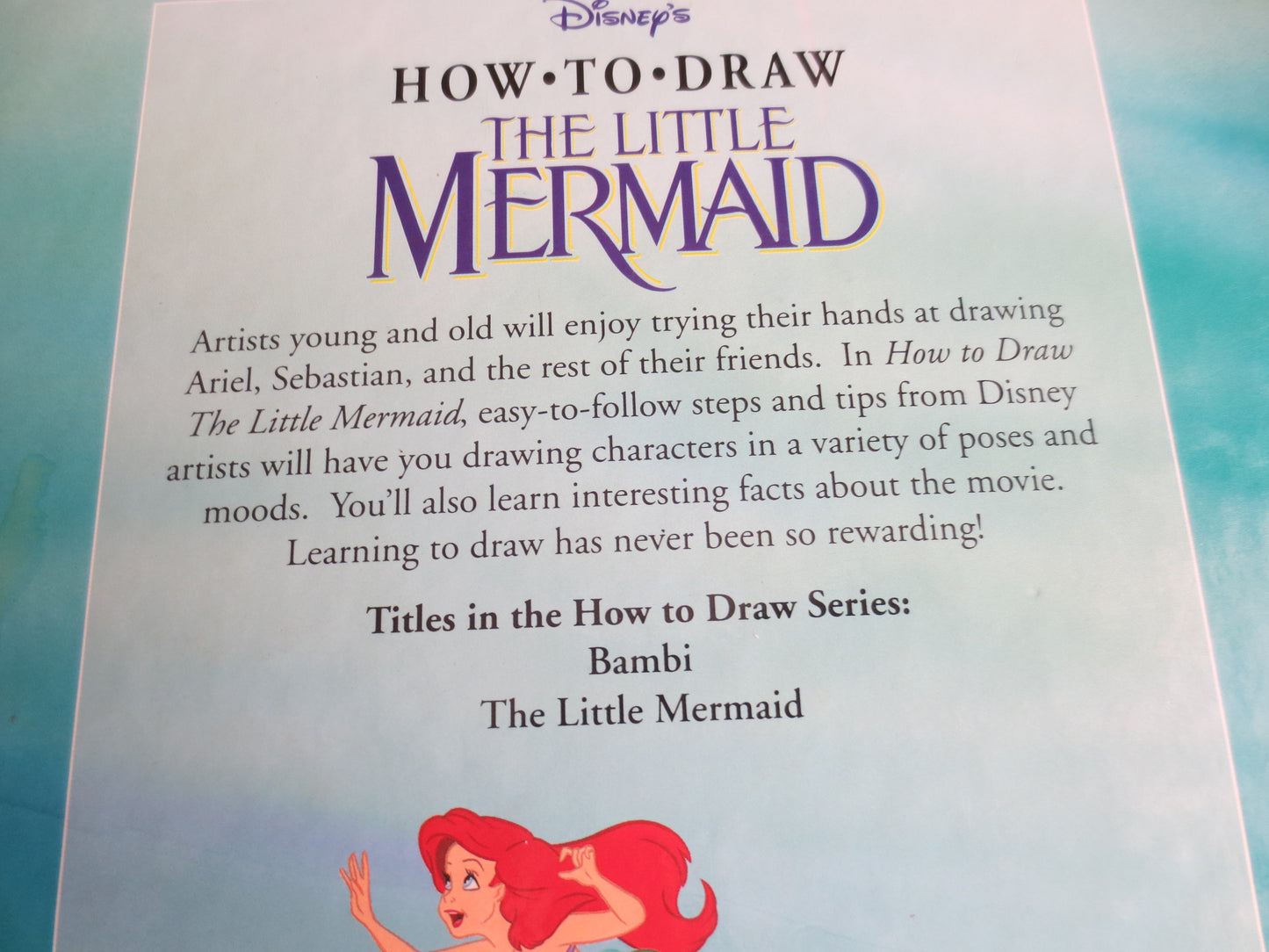 Vintage Book, Draw The LITTLE MERMAID, Little Mermaid Book, Drawing Little Mermaid, Disney Book, Walt Disney Book, How to Draw Book, Book