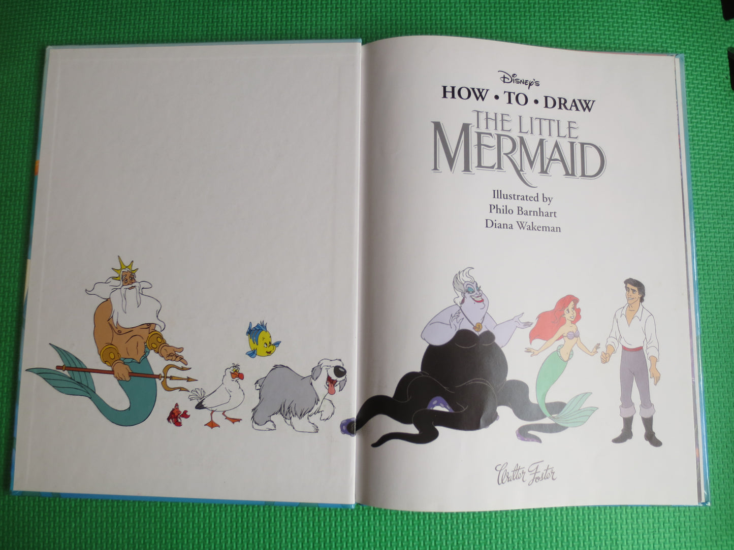 Vintage Book, Draw The LITTLE MERMAID, Little Mermaid Book, Drawing Little Mermaid, Disney Book, Walt Disney Book, How to Draw Book, Book