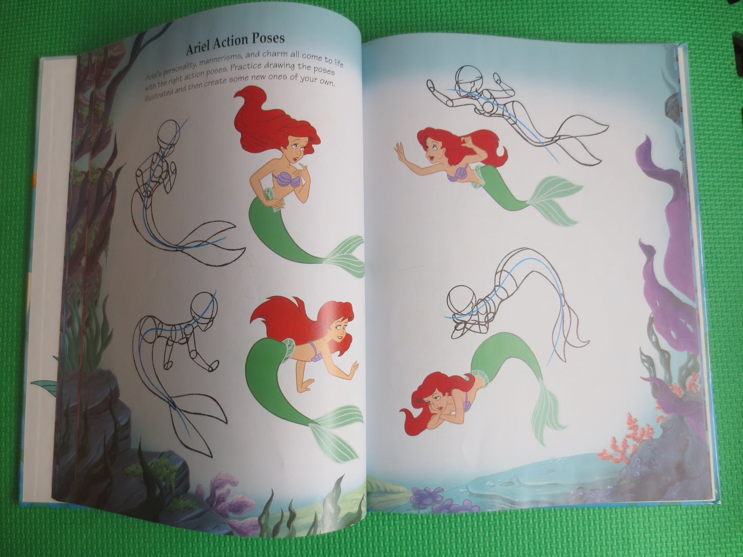 Vintage Book, Draw The LITTLE MERMAID, Little Mermaid Book, Drawing Little Mermaid, Disney Book, Walt Disney Book, How to Draw Book, Book