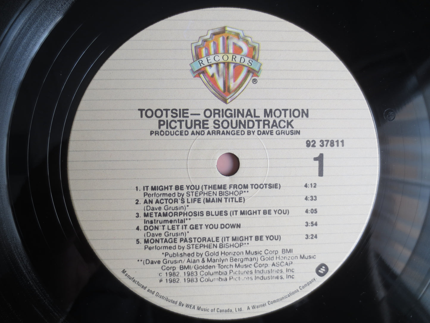 TOOTSIE, Movie Soundtrack, TOOTSIE Soundtrack, TOOTSIE Movie,  Stephen Bishop Album, Record Vinyl, Movie Lp, 1983 Records