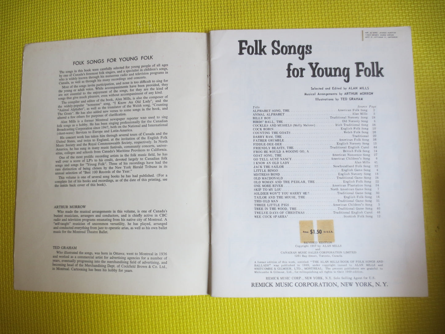 Vintage Books, FOLK SONGS for YOUNG Folk, Sheet Music, Music Books, Piano Music Book, Chord Sheet Music, Books, Vintage Music Book, Music