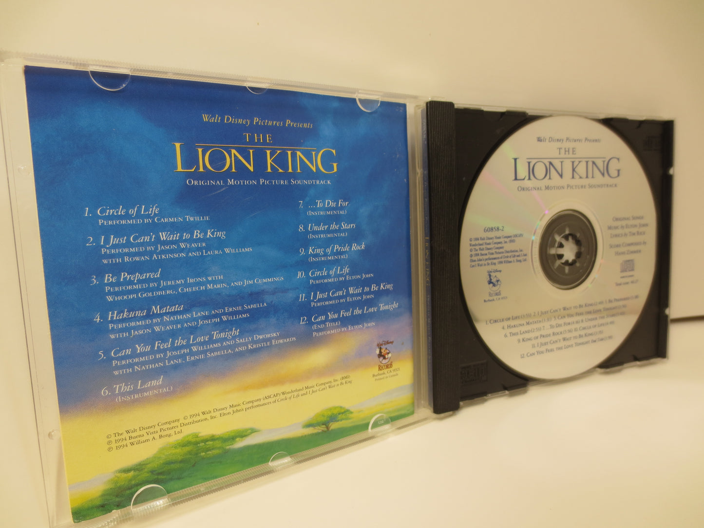 LION KING, Walt DISNEY Cd, Lion King Cd, Lion King Soundtrack, Lion King Songs, Lion King Album, Childrens Cd, 1990 Compact Disc