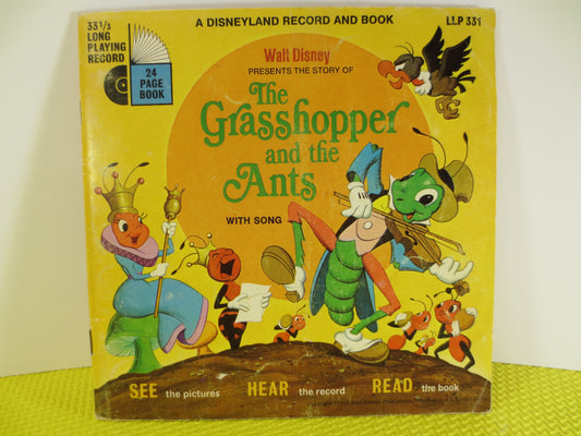 DISNEY Record, GRASSHOPPER, ANTS, Disneyland Records, Disney Album, Disney Vinyl, Kids Record, Record Vinyl, 1978 Records