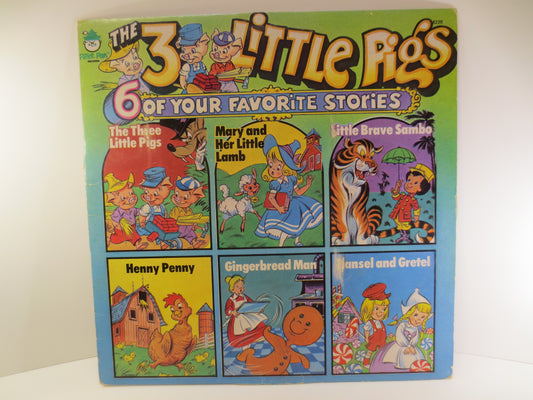 3 LITTLE PIGS, 6 Favorite STORIES, Childrens Records, Records, Kids Records, Child Record, Kids Album, Kids Lp, Vintage Record, 1969 Records