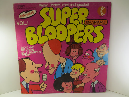 SUPER BLOOPERS, NOVELTY Records, K-Tel Records, Childrens Records, Funny Bloopers, Novelty Album, Tv Bloopers, Vintage Records, 1975 Records