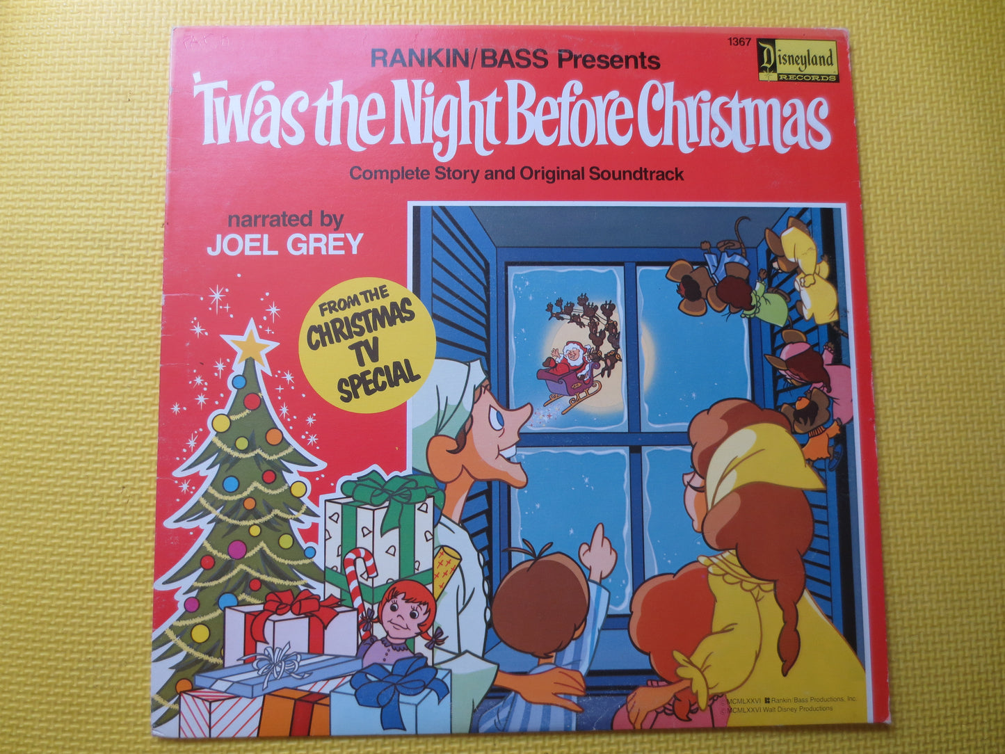 DISNEYLAND RECORD, 'Twas the Night Before CHRISTMAS, Disney Records, Children's Record, Kids Records, Kids Lp, 1976 Record